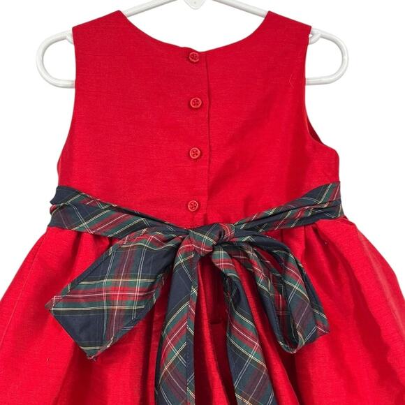 Laura Ashley London Red Holiday Christmas Dress Plaid Details Fancy Girl's 5 - Picture 8 of 8